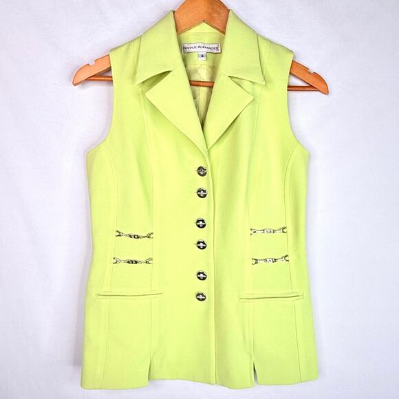 Nicole Alexander Lime Green Chain Vest 4 - Picture 2 of 9